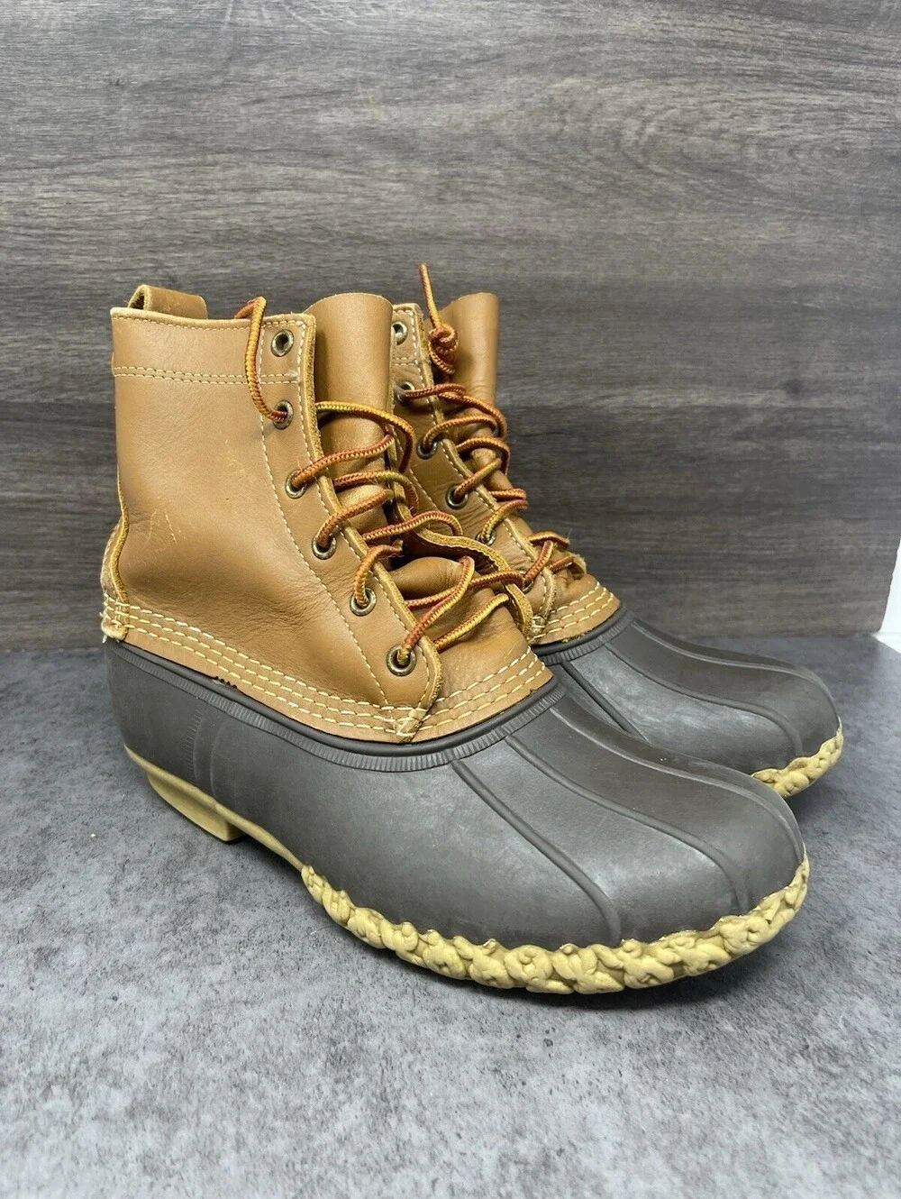 LL BEAN Boots Womens Size 8 Duck Boot Brown Black Rain